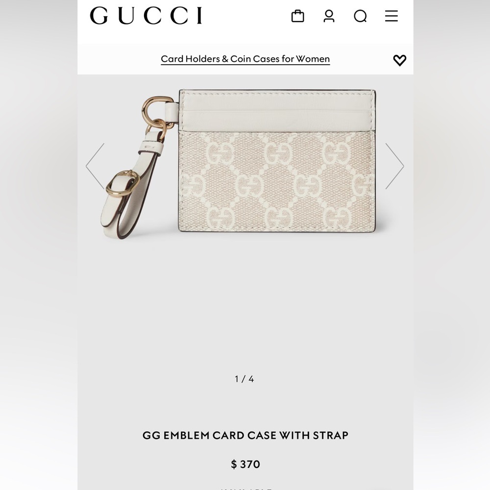 Brand new! Gucci GG Emblem Card Case with Strap